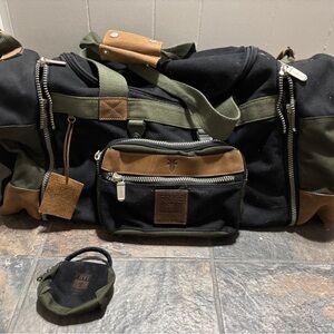 Rye Black and Tan Duffel Bag for Men